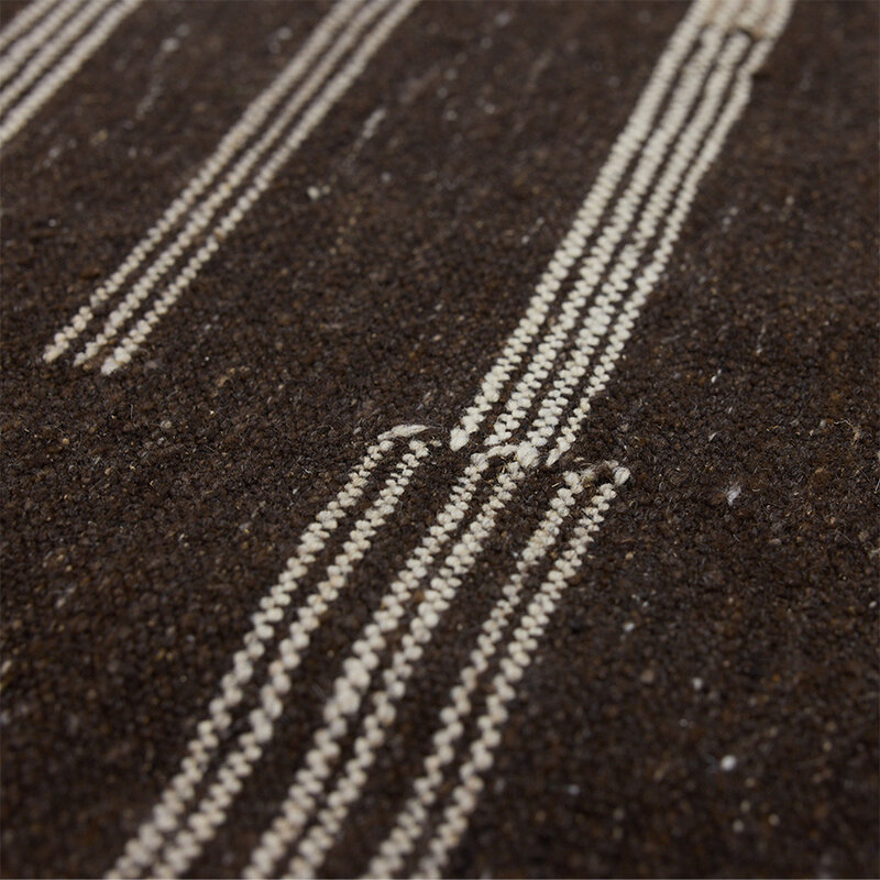 HKLIVING-collectie Gestreepte wollen kelim bruin (150x240cm)