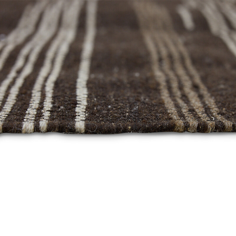 HKLIVING-collectie Gestreepte wollen kelim bruin (150x240cm)