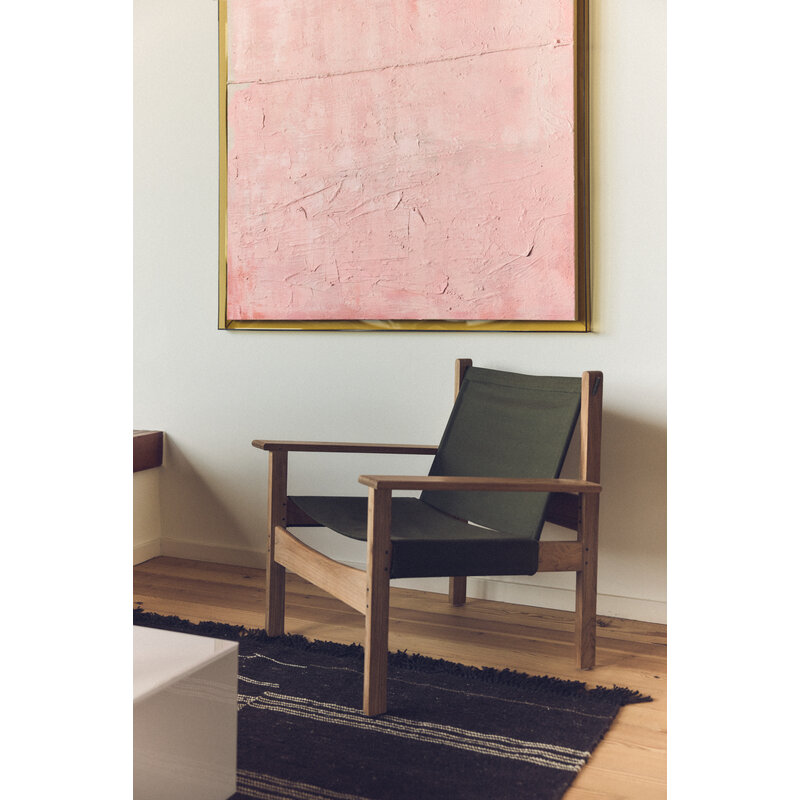 HKLIVING-collectie Gestreepte wollen kelim bruin (150x240cm)