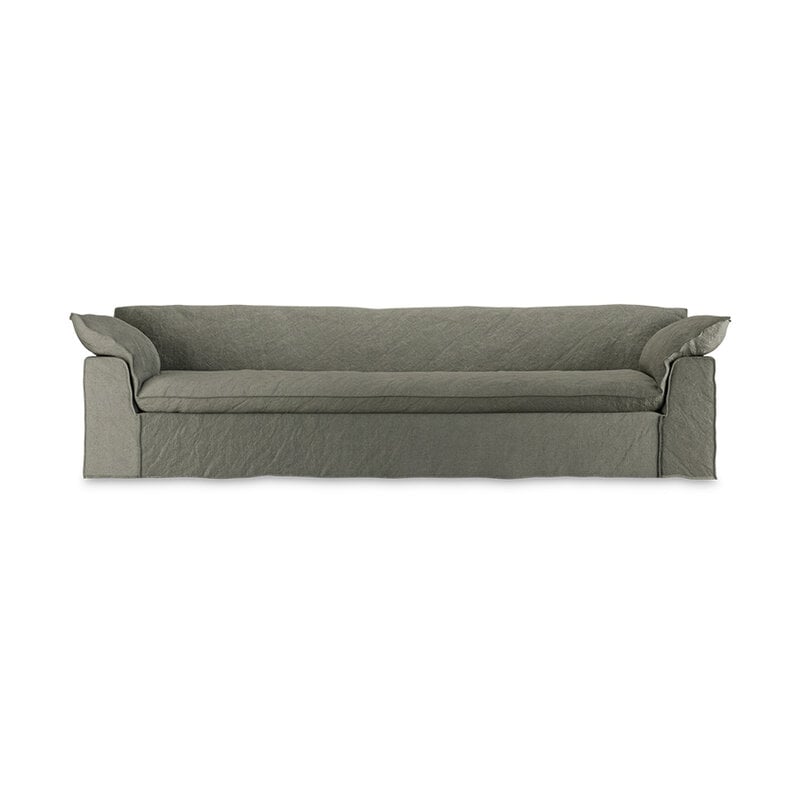 HKLIVING-collectie Nomad bank: 305cm, linnen, army green