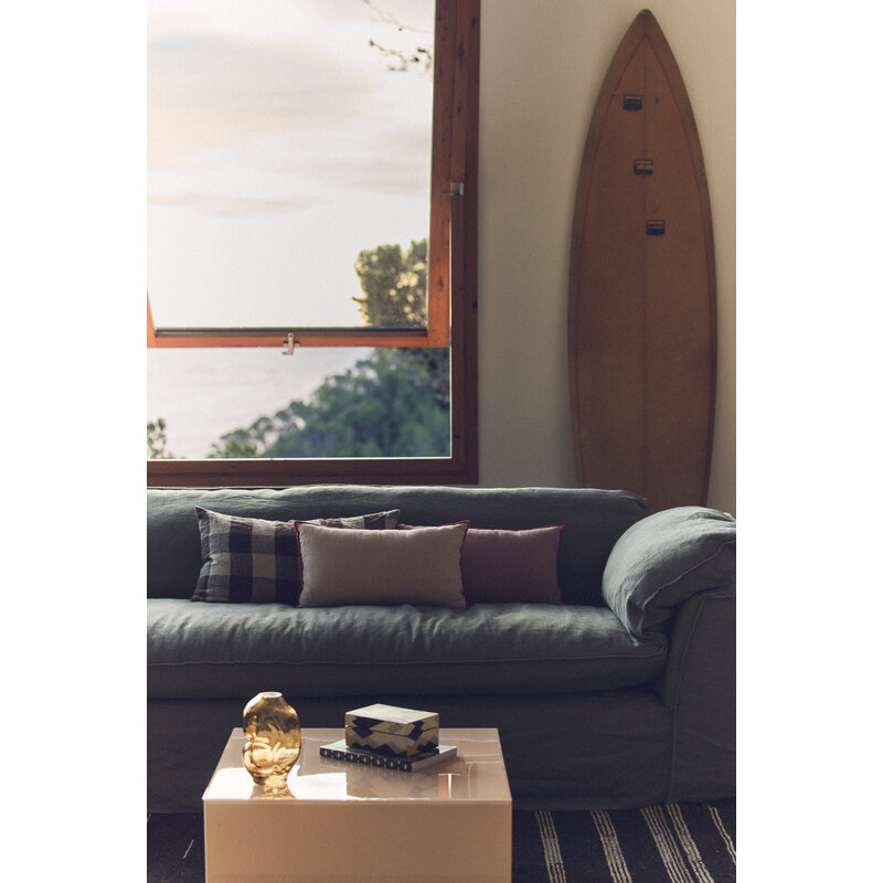 HKLIVING-collectie Nomad bank: 305cm, linnen, army green