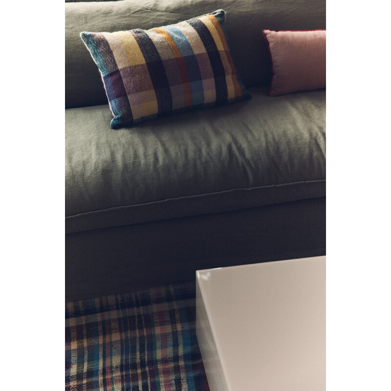 HKLIVING-collectie Nomad bank: 204cm, linnen, army green