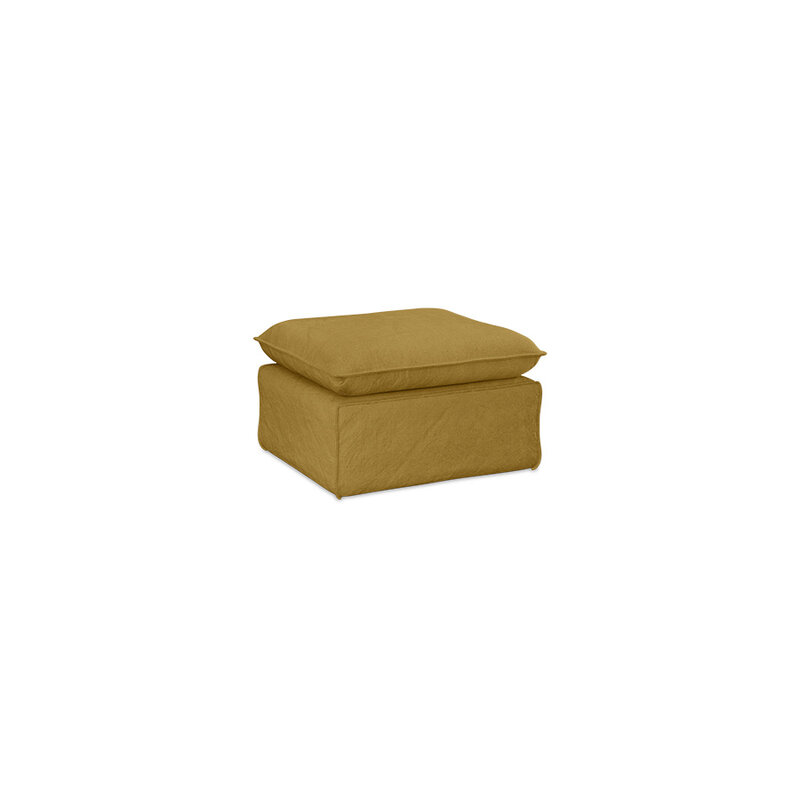 HKLIVING-collectie Nomad bank: hocker, linnen, burnt ochre