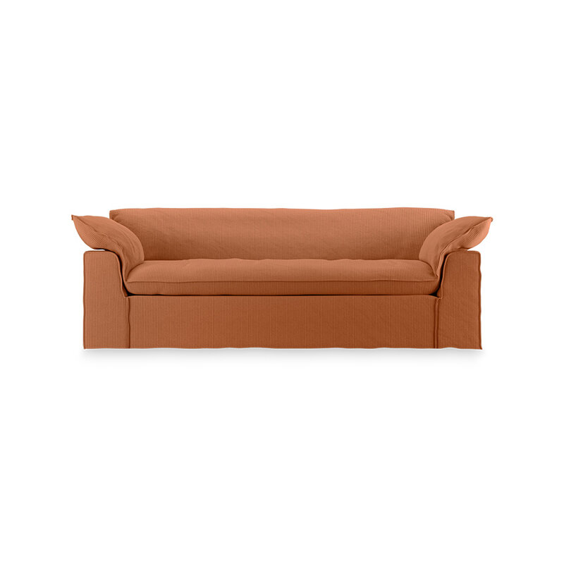 HKLIVING-collectie Nomad bank: 244cm, corduroy rib, dusty orange
