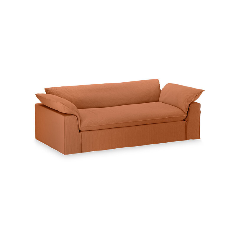 HKLIVING-collectie Nomad bank: 244cm, corduroy rib, dusty orange