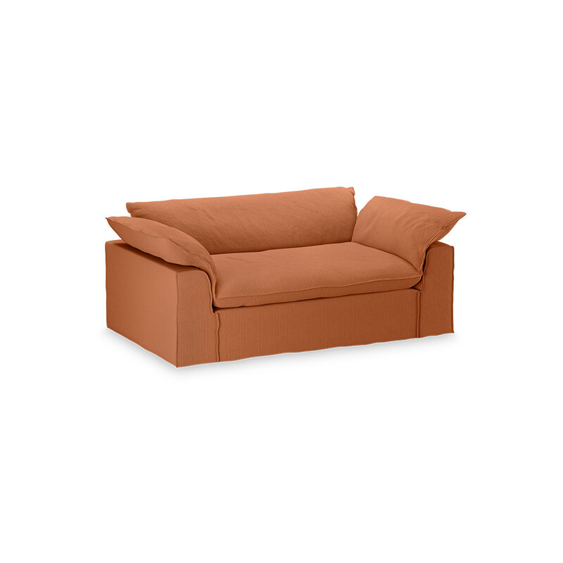 HKLIVING-collectie Nomad bank: 204cm, corduroy rib, dusty orange