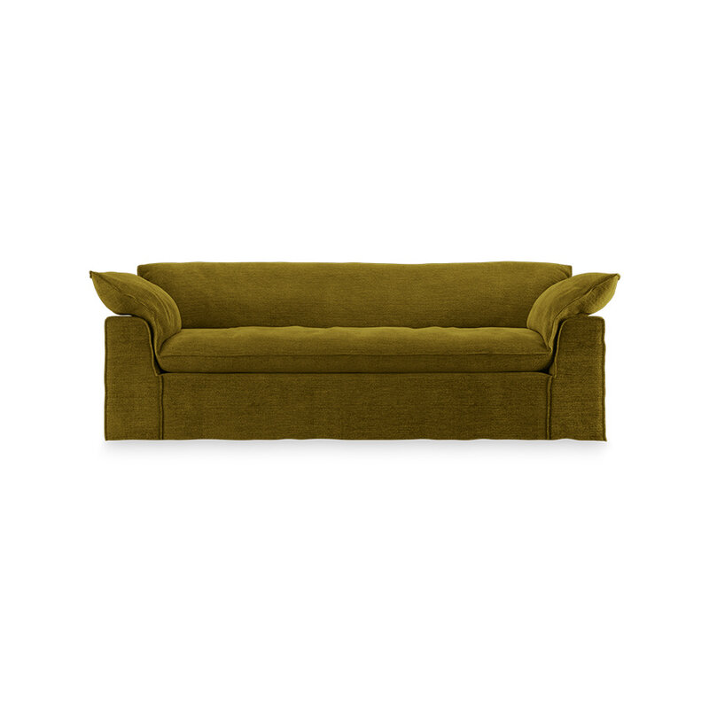 HKLIVING-collectie Nomad bank: 244cm, royal velvet, olijf