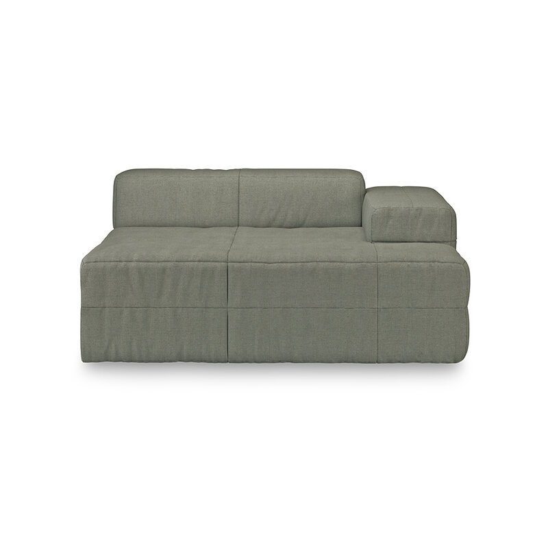 HKLIVING-collectie Brut sofa: element rechts divan, linnen, army green
