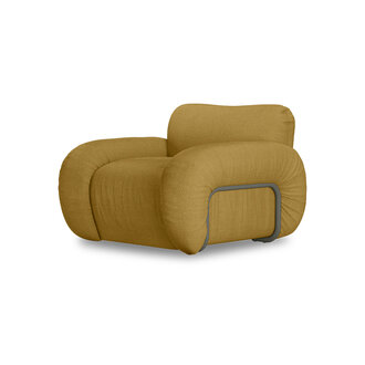 HKLIVING Arc lounge fauteuil, frame ash, linnen, burnt ochre