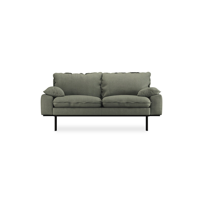 HKLIVING-collectie Retro sofa: 2-seats, linen, army green
