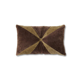 HKLIVING Velvet brown cushion (50x30cm)