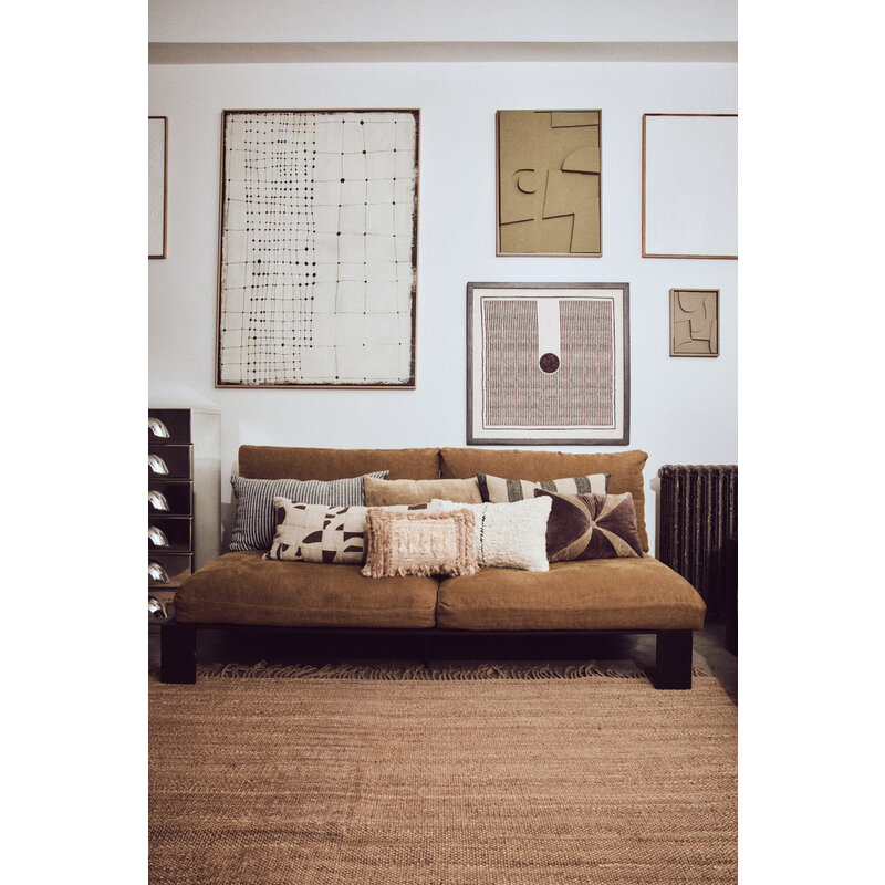 HKLIVING-collectie Velvet bruin kussen (50x30cm)