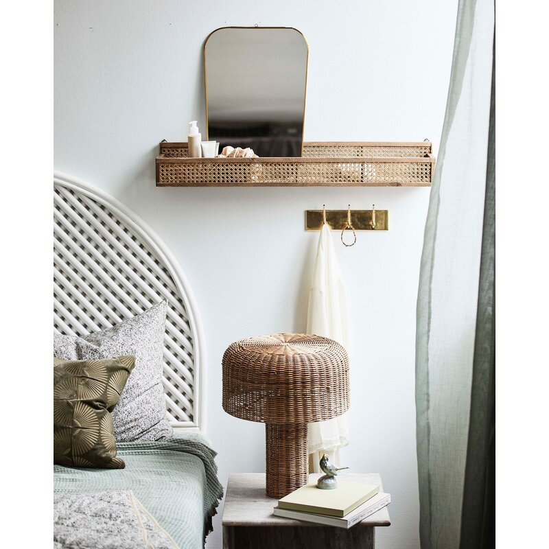 Nordal-collectie SHELFI rattan wandplank