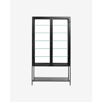 Nordal NANDA vitrinekast zwart - buddele glazen deur
