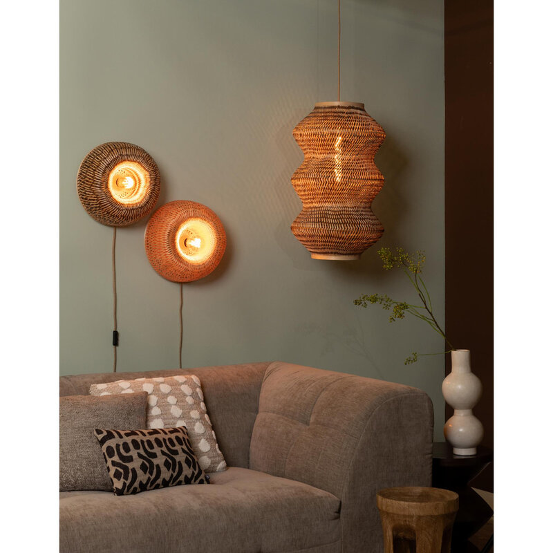 Good&Mojo-collectie Wandlamp Barbados - Naturel/bruin - Ø35cm