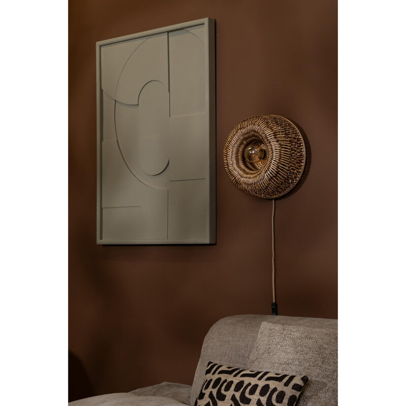 Good&Mojo-collectie Wandlamp Barbados - Naturel/bruin - Ø35cm