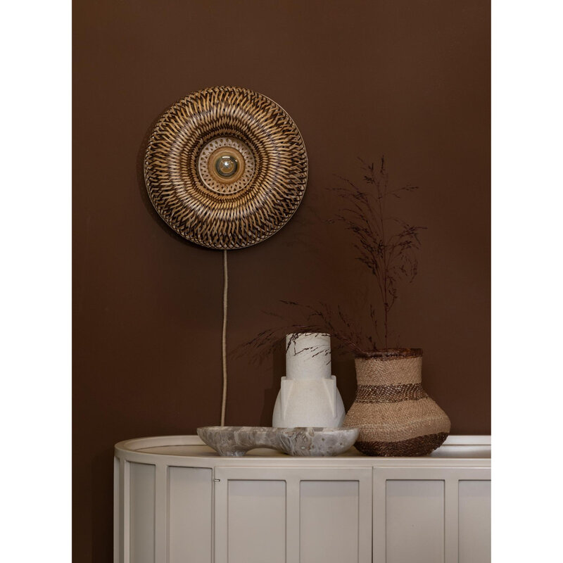 Good&Mojo-collectie Wandlamp Barbados - Naturel/bruin - Ø35cm