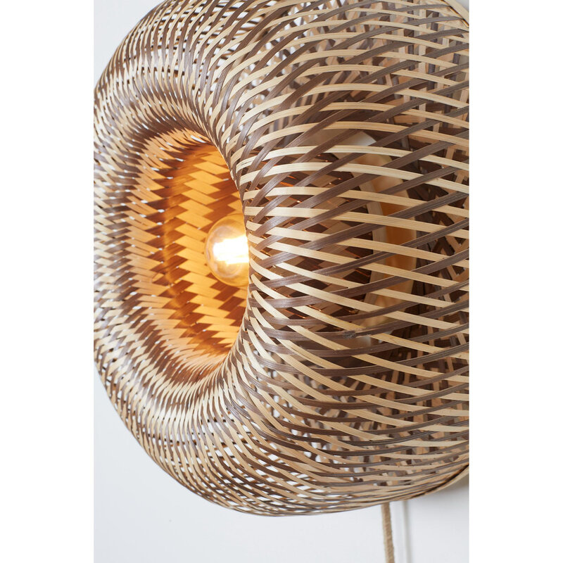Good&Mojo-collectie Wandlamp Barbados - Naturel/bruin - Ø35cm