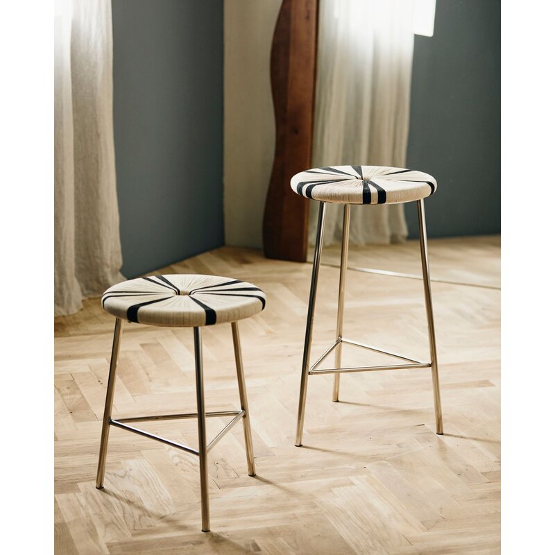 Nordal-collectie MORICE kruk Zwart-ivoor 71,5 cm hoog