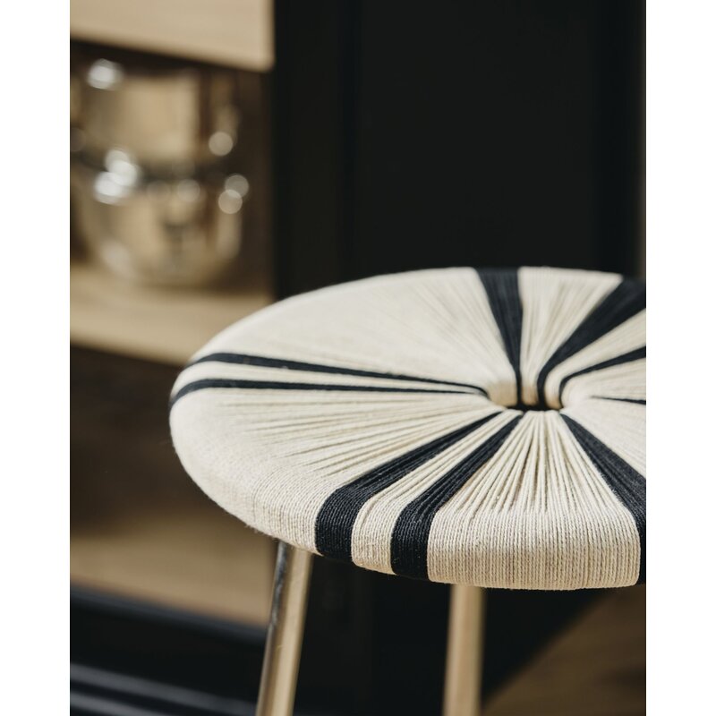 Nordal-collectie MORICE kruk Zwart-ivoor 53 cm hoog