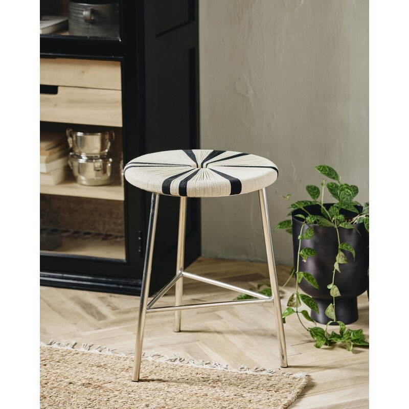 Nordal-collectie MORICE kruk Zwart-ivoor 53 cm hoog