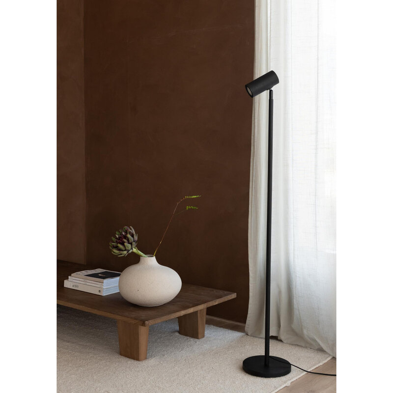 Good&Mojo-collectie Vloerlamp Java - Zwart - Ø23cm