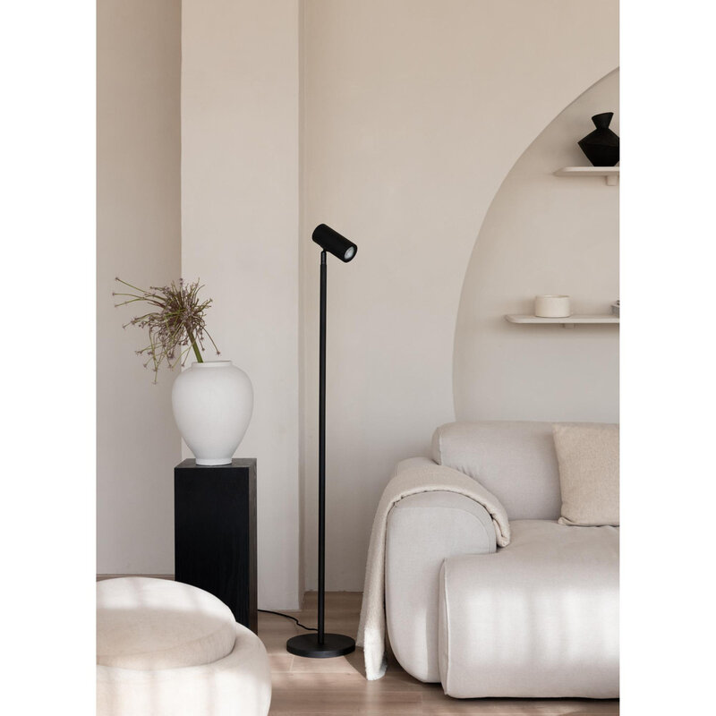 Good&Mojo-collectie Vloerlamp Java - Zwart - Ø23cm