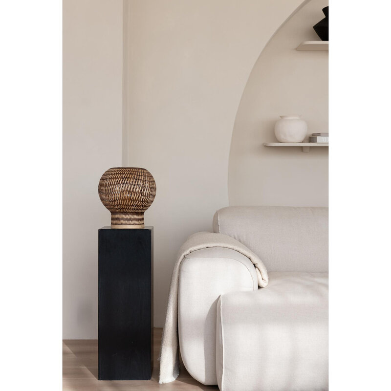 Good&Mojo-collectie Tafellamp Barbados - Naturel/bruin- Ø25cm