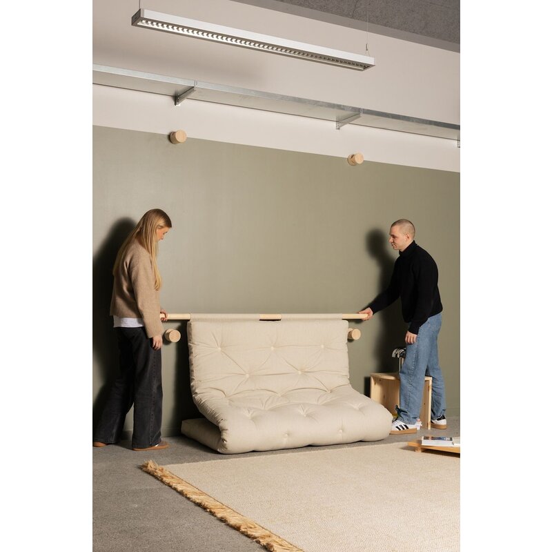 Karup Design-collectie HOOKED RAW 135 x 200 W. BRAVO MATTRESS BEIGE