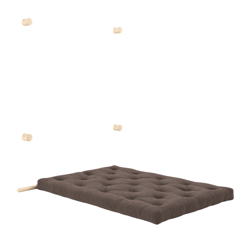 Karup Design-collectie HOOKED RAW 135 x 200 W. BRAVO MATTRESS CHOCOLATE