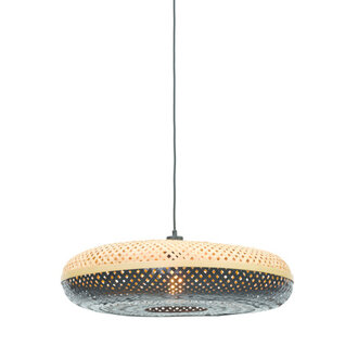 Good&Mojo Hanging lamp Palawan 60x15cm nat./black, L - b keuze