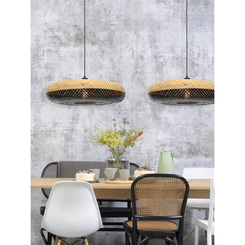 Good&Mojo-collectie Hanging lamp Palawan 60x15cm nat./black, L