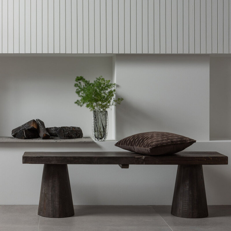 WOOOD-collectie Clyde Bankje Hout Donkerbruin