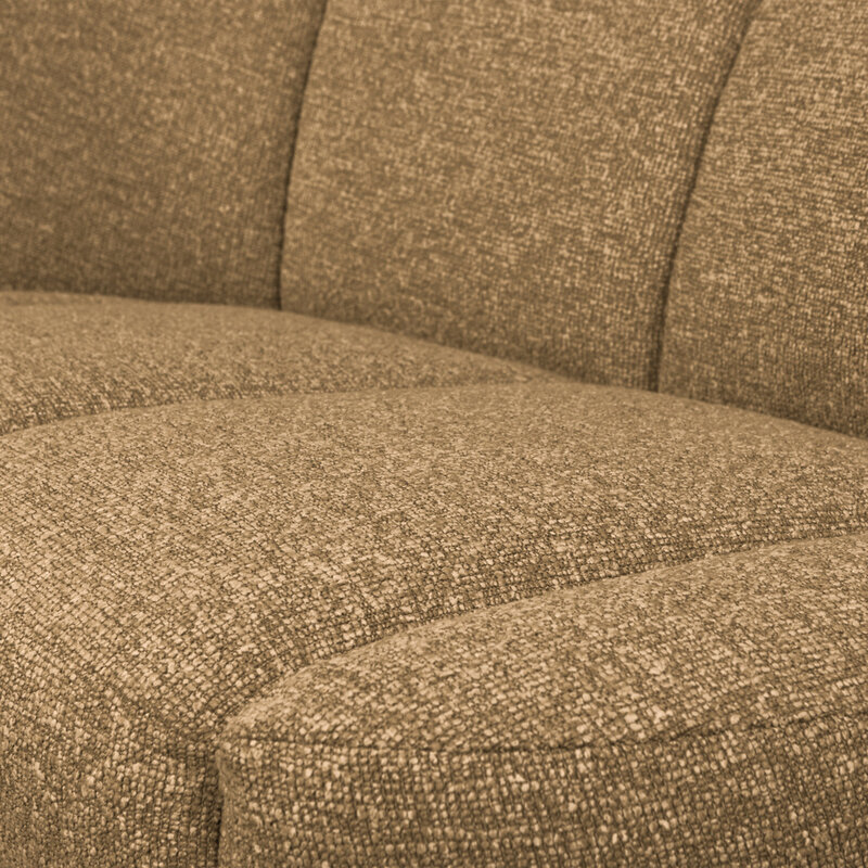 WOOOD-collectie MOJO 2-ZITS BANKJE LINKS BOUCLE GEEL/BRUIN MELANGE