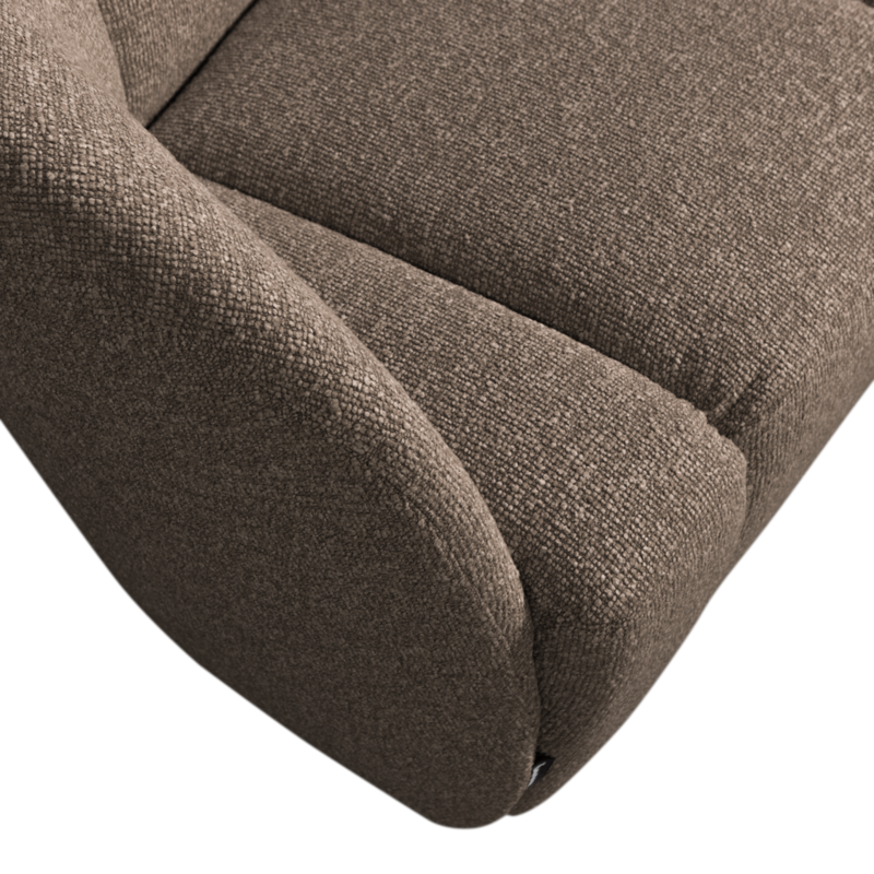 WOOOD-collectie Mojo 2-Zits Bankje Links Boucle Bruin Melange