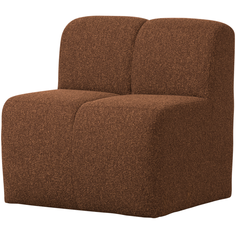 WOOOD-collectie Mojo Eetbankje 84Cm Met Rugleuning Boucle Roestbruin Melange