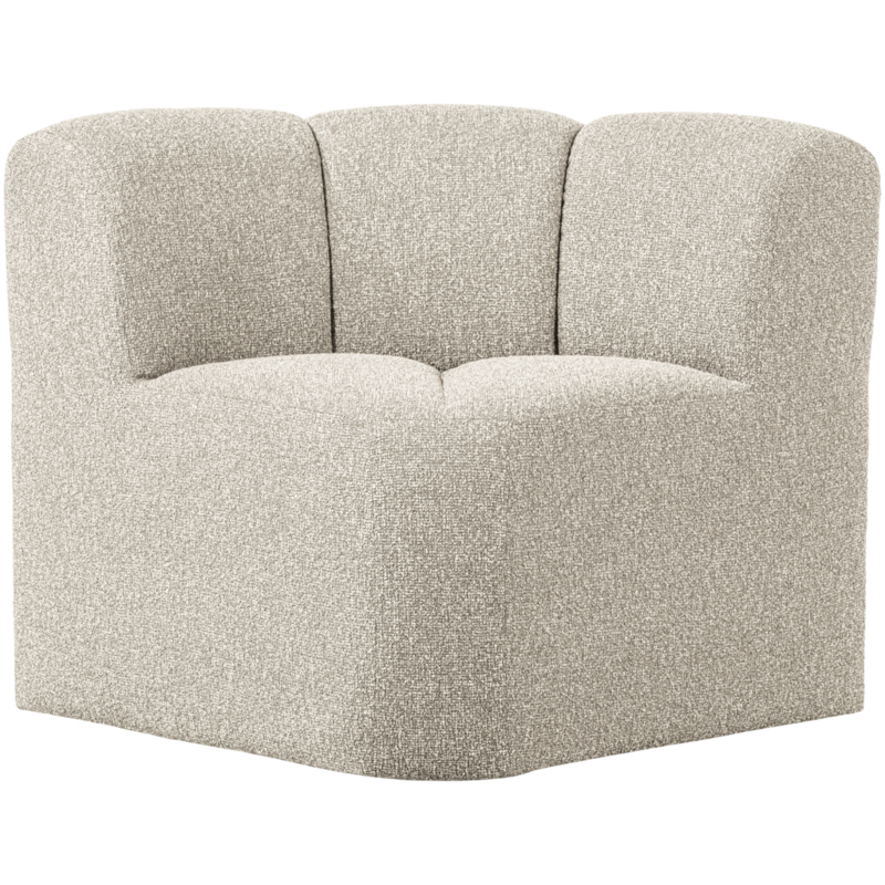 WOOOD-collectie Mojo Eetbankje Hoek Met Rugleuning Boucle Beige Melange