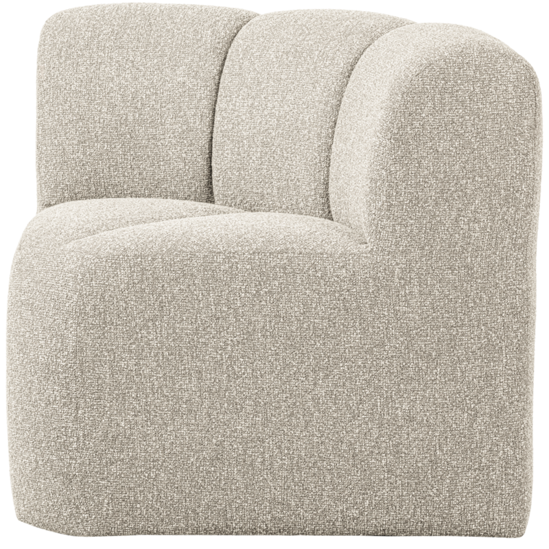 WOOOD-collectie Mojo Eetbankje Hoek Met Rugleuning Boucle Beige Melange