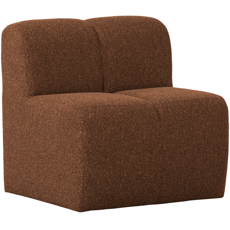 WOOOD-collectie Mojo Eetbankje 84Cm Met Rugleuning Boucle Roestbruin Melange