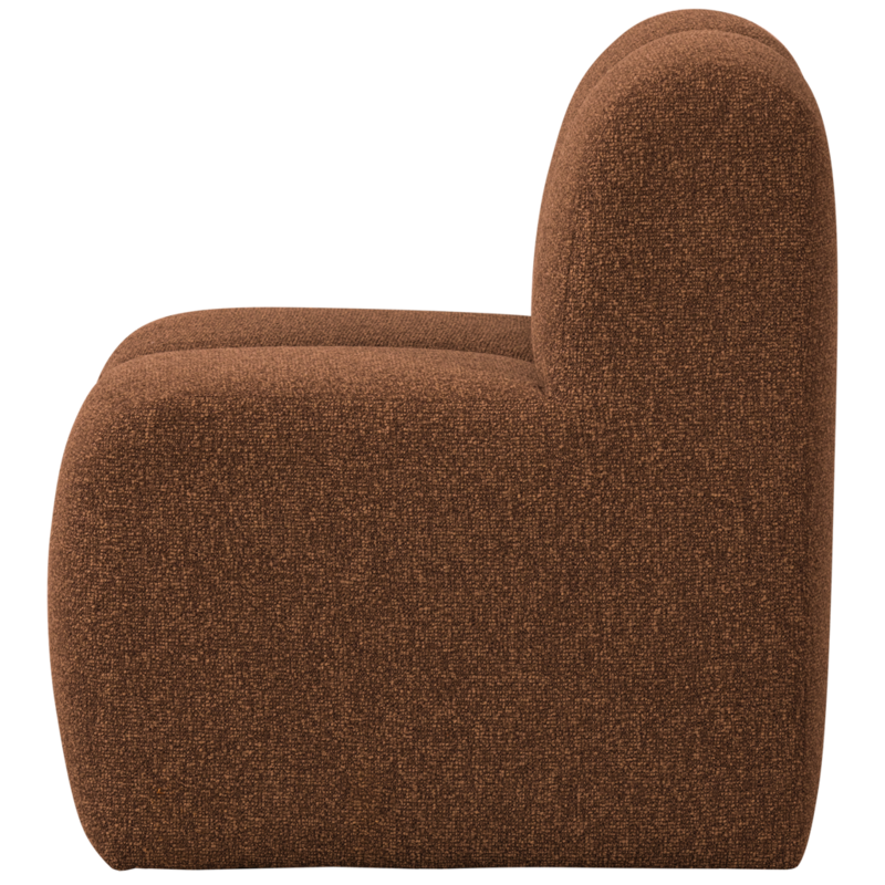 WOOOD-collectie Mojo Eetbankje 84Cm Met Rugleuning Boucle Roestbruin Melange