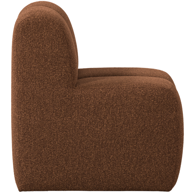 WOOOD-collectie Mojo Eetbankje 84Cm Met Rugleuning Boucle Roestbruin Melange