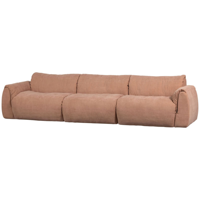 WOOOD-collectie Baggy 3-Zits Bank Geweven Chenille Oud Roze