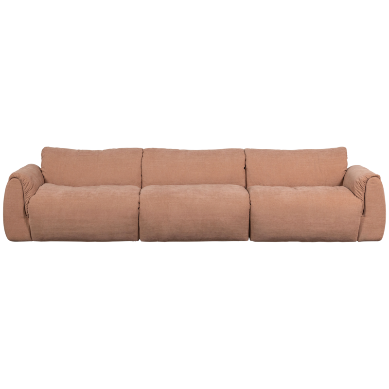 WOOOD-collectie Baggy 3-Zits Bank Geweven Chenille Oud Roze