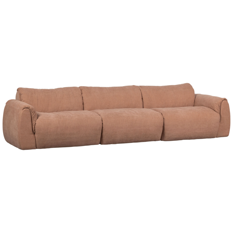 WOOOD-collectie Baggy 3-Zits Bank Geweven Chenille Oud Roze