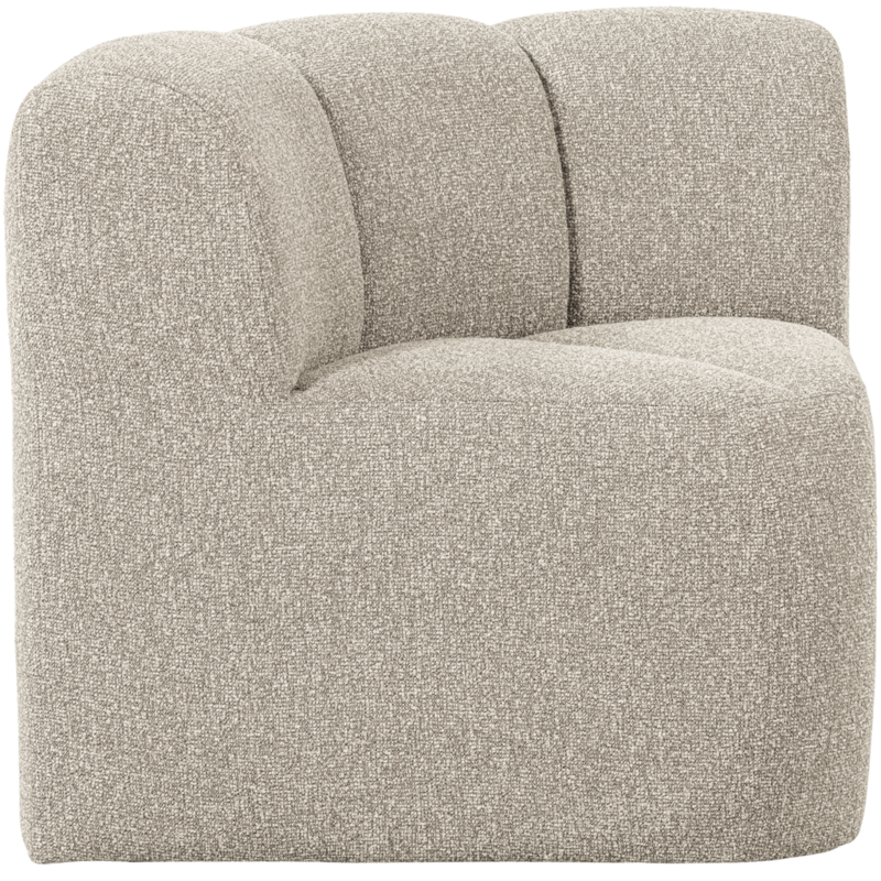 WOOOD-collectie Mojo Eetbankje Hoek Met Rugleuning Boucle Beige Melange