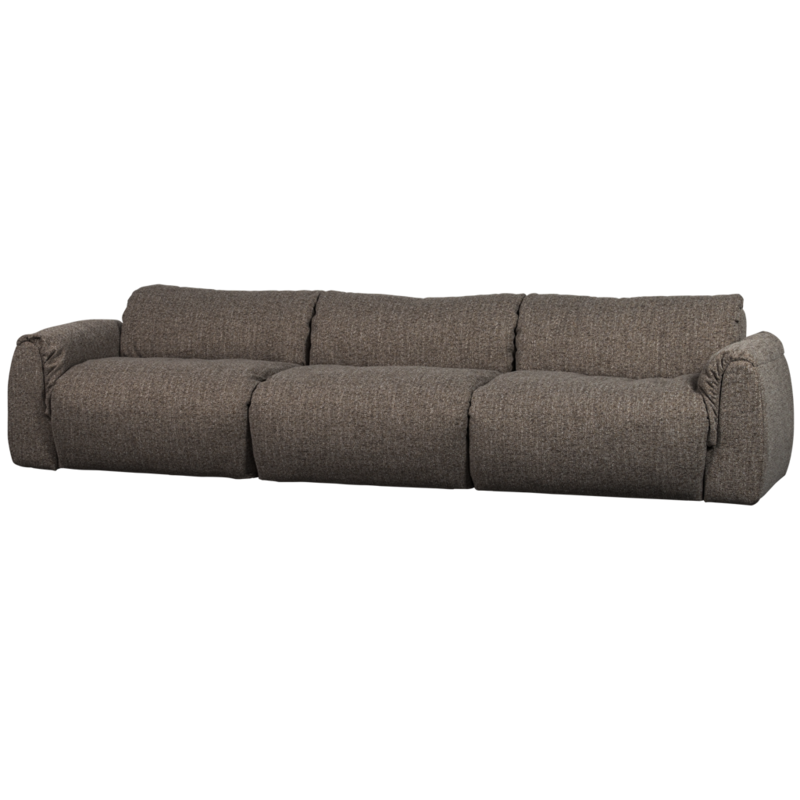 WOOOD-collectie Baggy 3-Zits Bank Geweven Stof Warmgrijs Melange