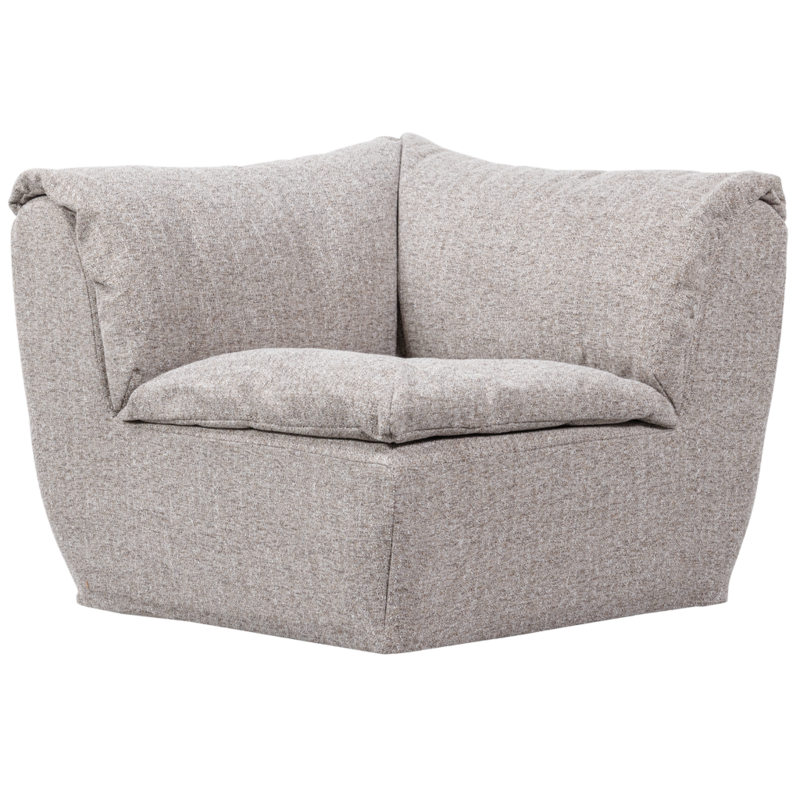 WOOOD-collectie Baggy Hoekelement Geweven Stof Naturel Melange