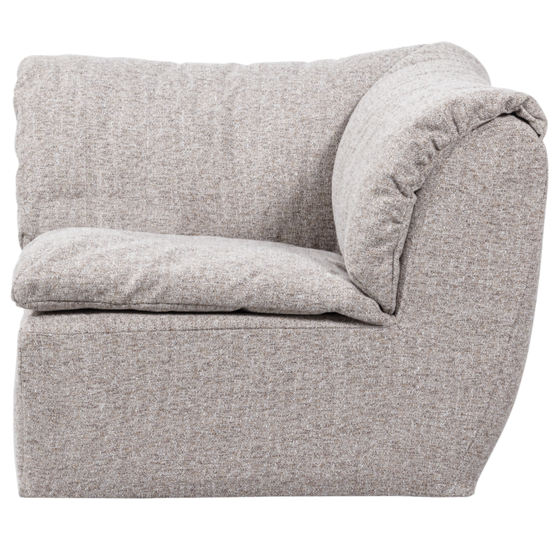 WOOOD-collectie Baggy Hoekelement Geweven Stof Naturel Melange