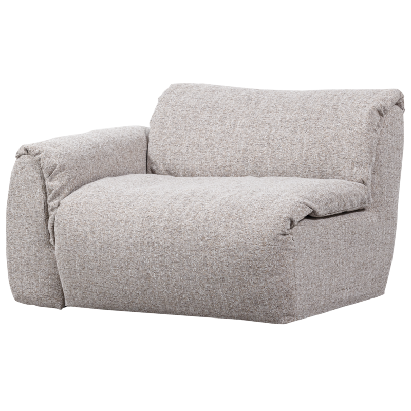 WOOOD-collectie Baggy 1-Zits Met Arm Links Geweven Stof Naturel Melange