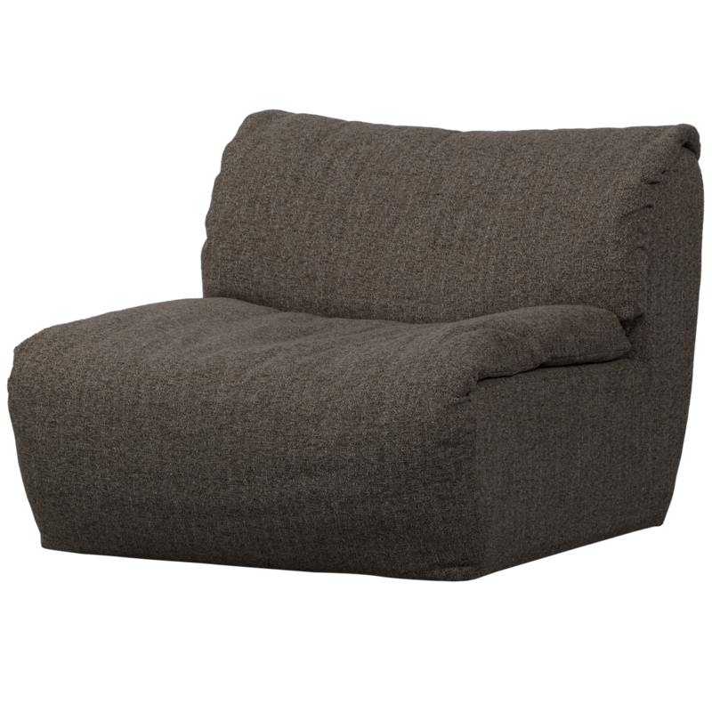 WOOOD-collectie Baggy 1-Zits Geweven Stof Warmgrijs Melange